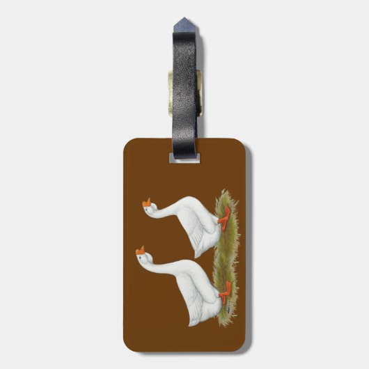 Witte Afrikaanse ganzen Bagagelabel (Achterkant verticaal)