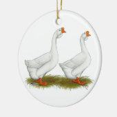 Witte Afrikaanse ganzen Keramisch Ornament (Links)