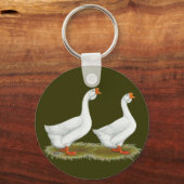 Witte Afrikaanse ganzen Sleutelhanger (Voorkant)