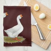 Witte Afrikaanse ganzen Theedoek (Quarter Fold)
