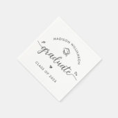 Witte afstudeer grijze script harten muts modern l servet (Hoek)