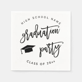 Witte afstudeerfeestklas cocktail servet