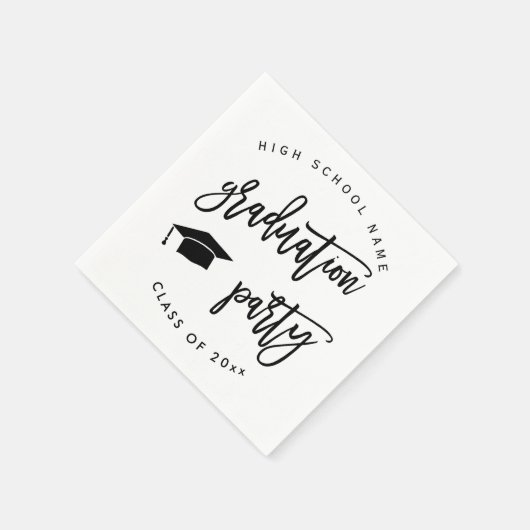 Witte afstudeerfeestklas cocktail servet (Hoek)