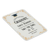 Witte afstudeerfoto magneet uitnodiging (Rechterzijde)