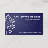 Witte aftakking op blauw Visitekaartje (Achterkant)