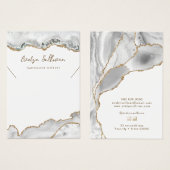 Witte agaat ketting display kaart (Voorkant /achterkant)