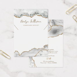 Witte agaat ketting display kaart