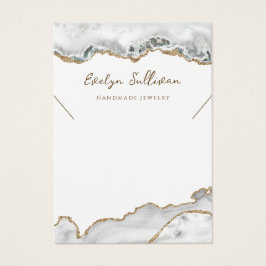 Witte agaat ketting display kaart