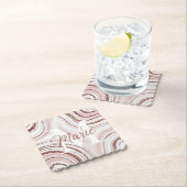 Witte Agaat Monogram Marmeren Wervels Onderzetter  (Insitu)