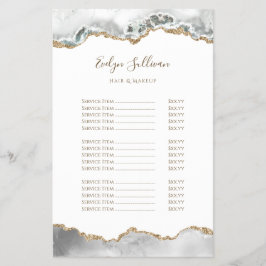 Witte agaat prijslijst flyer