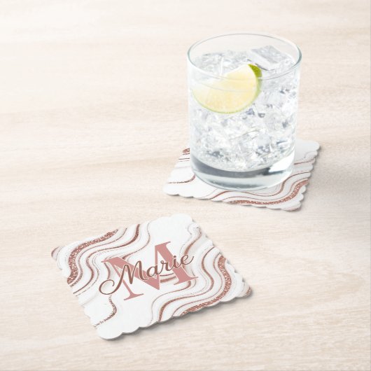 Witte Agaat Roos Goud Onderzetter Set (Insitu)