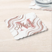 Witte Agaat Roos Goud Onderzetter Set (Gebogen)