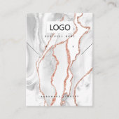 Witte Agaat Sieraden Oorbellen Ketting Display Kaa Visitekaartje (Voorkant)