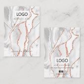 Witte Agaat Sieraden Oorbellen Ketting Display Kaa Visitekaartje (Voorkant / Achterkant)