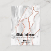 Witte Agaat Sieraden Oorbellen Ketting Display Visitekaartje (Achterkant)