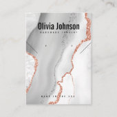 Witte Agaat Sieraden Oorbellen Ketting Display Visitekaartje (Voorkant)