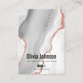 Witte Agaat Sieraden Oorbellen Ketting Display Visitekaartje (Achterkant)