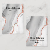 Witte Agaat Sieraden Oorbellen Ketting Display Visitekaartje (Voorkant / Achterkant)