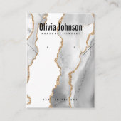 Witte Agaat Sieraden Oorbellen Ketting Display Visitekaartje (Voorkant)