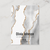 Witte Agaat Sieraden Oorbellen Ketting Display Visitekaartje (Achterkant)