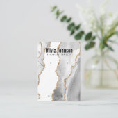 Witte Agaat Sieraden Oorbellen Ketting Display Visitekaartje (Staand voorkant)