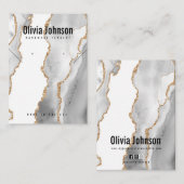 Witte Agaat Sieraden Oorbellen Ketting Display Visitekaartje (Voorkant / Achterkant)