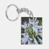 Witte Agapanthus bloemen Sleutelhanger (Voorkant Links)