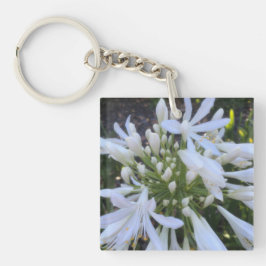 Witte Agapanthus bloemen Sleutelhanger