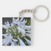 Witte Agapanthus bloemen Sleutelhanger (Achterkant)