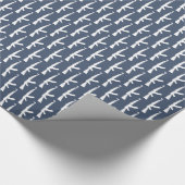 Witte AK-47 Pistolen, Blue Jrans Cadeaupapier (Hoek)