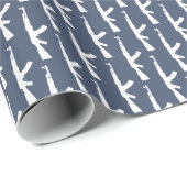 Witte AK-47 Pistolen, Blue Jrans Cadeaupapier (Rol Hoek)