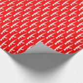 Witte AK-47 Wapenaanval geweer Pistolen, rood Cadeaupapier (Hoek)