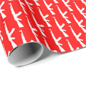 Witte AK-47 Wapenaanval geweer Pistolen, rood Cadeaupapier (Rol Hoek)