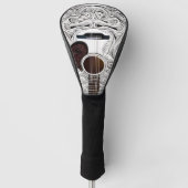 Witte akoestische gitaar golfheadcover (Voorkant)