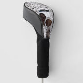 Witte akoestische gitaar golfheadcover (Schuin)