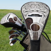 Witte akoestische gitaar golfheadcover