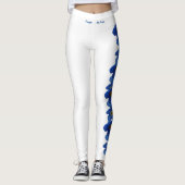 Witte Alaska State Flower Vergeet me Nots Leggings (Voorkant)