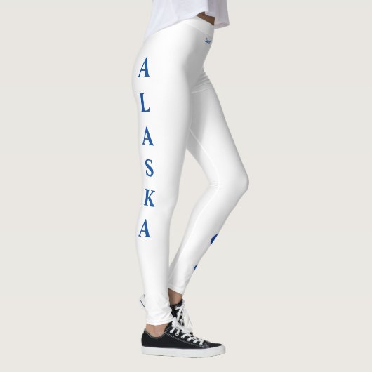 Witte Alaska State Flower Vergeet me Nots Leggings (Rechts)