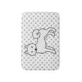Witte Alaskan Klee Kai Schattige Cartoon Hond Badmat (Voorkant Verticaal)