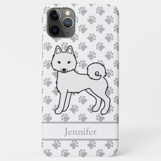 Witte Alaskan Klee Kai Schattige Hond & Naam Case-Mate iPhone Case (Achterkant)
