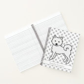 Witte Alaskan Malamute Hond & Aangepaste Tekst Notitieboek (Binnen)