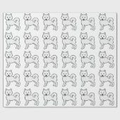 Witte Alaskan Malamute Leuke Hond Patroon Cadeaupapier (Vlak)