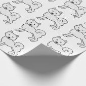 Witte Alaskan Malamute Leuke Hond Patroon Cadeaupapier (Hoek)