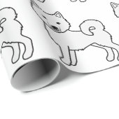 Witte Alaskan Malamute Leuke Hond Patroon Cadeaupapier (Rol Hoek)