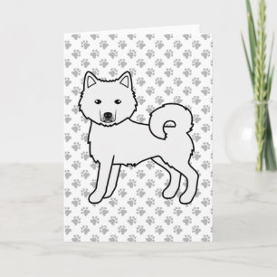 Witte Alaskan Malamute Schattige Cartoon Hond Kaart