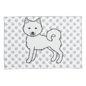 Witte Alaskan Malamute Schattige Cartoon Hond Kussensloop (Voorkant-Rechts)