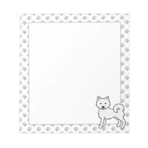 Witte Alaskan Malamute Schattige Cartoon Hond Notitieblok