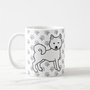 Witte Alaskan Malamute Schattige Hond & Pootjes Koffiemok