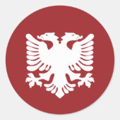 Witte Albanese Adelaar op Rode Achtergrond Sticker (Voorkant)