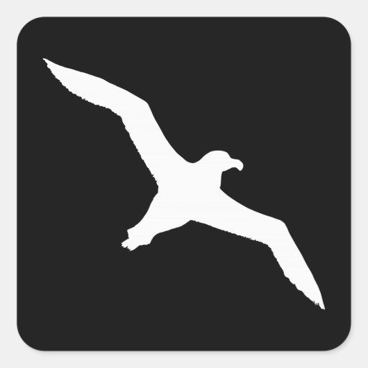 Witte Albatros Vierkante Sticker (Voorkant)
